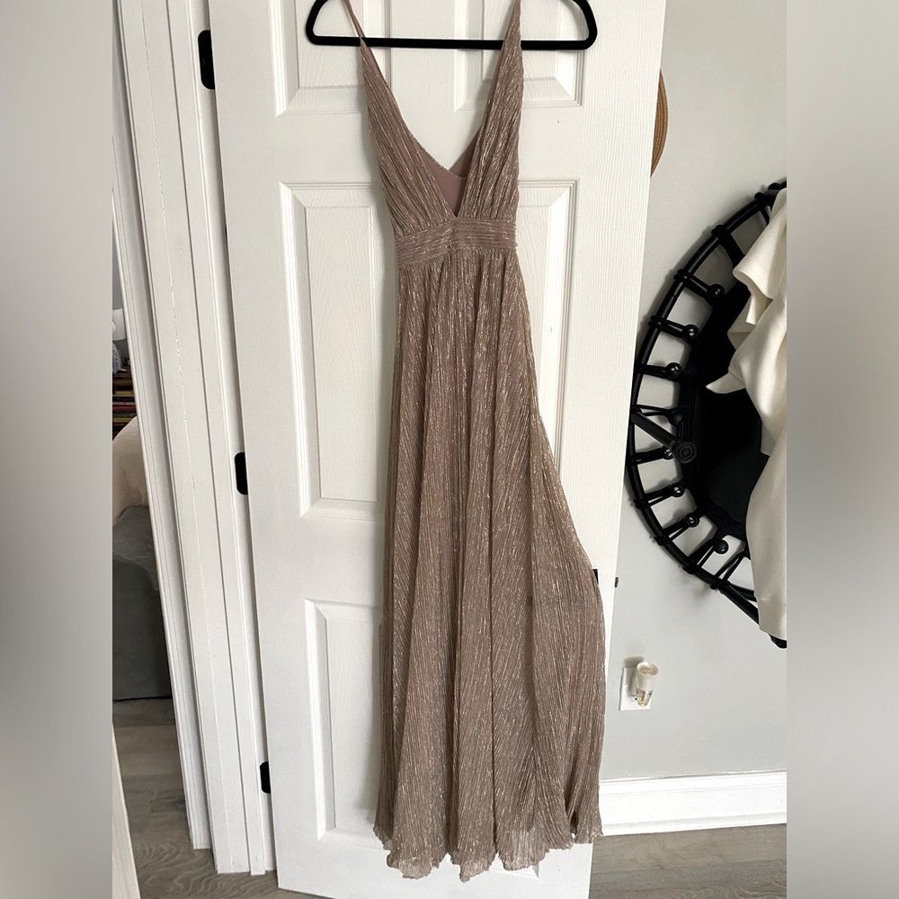 Shimmery chrome gown